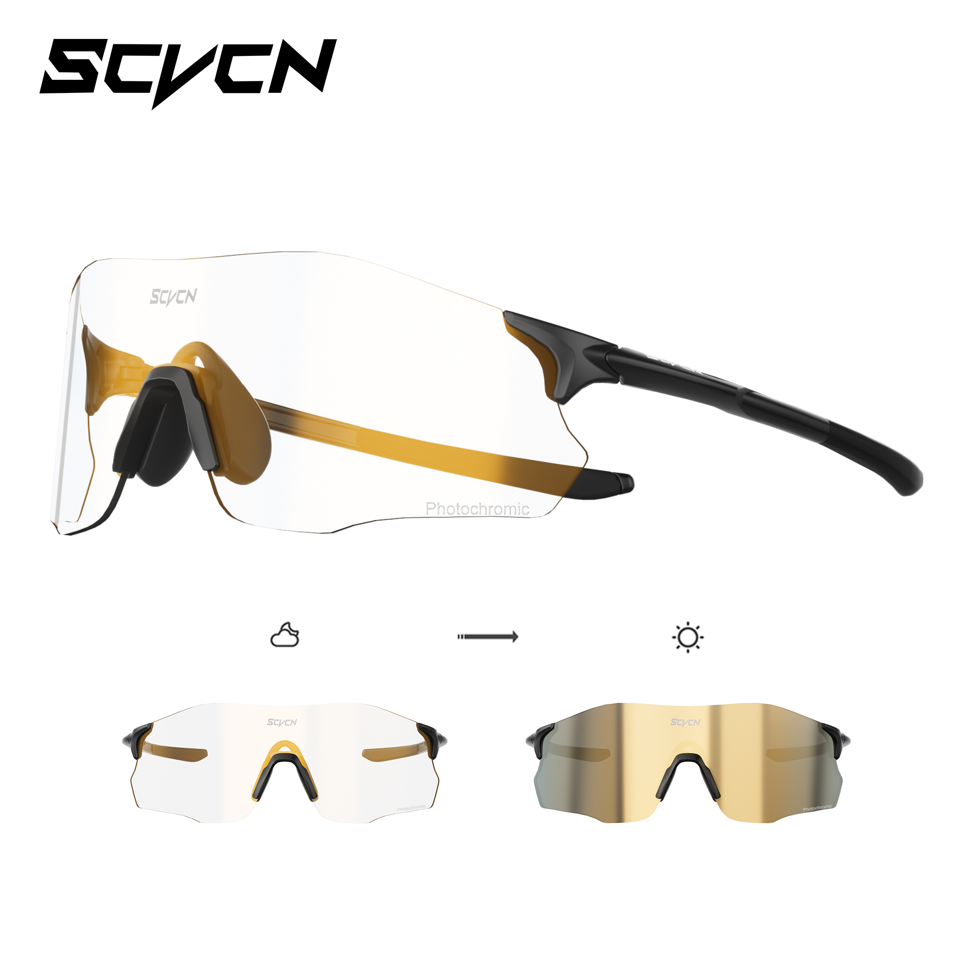 Mountain Biking Sport - SCVCN Photochromic Rimless Sunglasses for Man