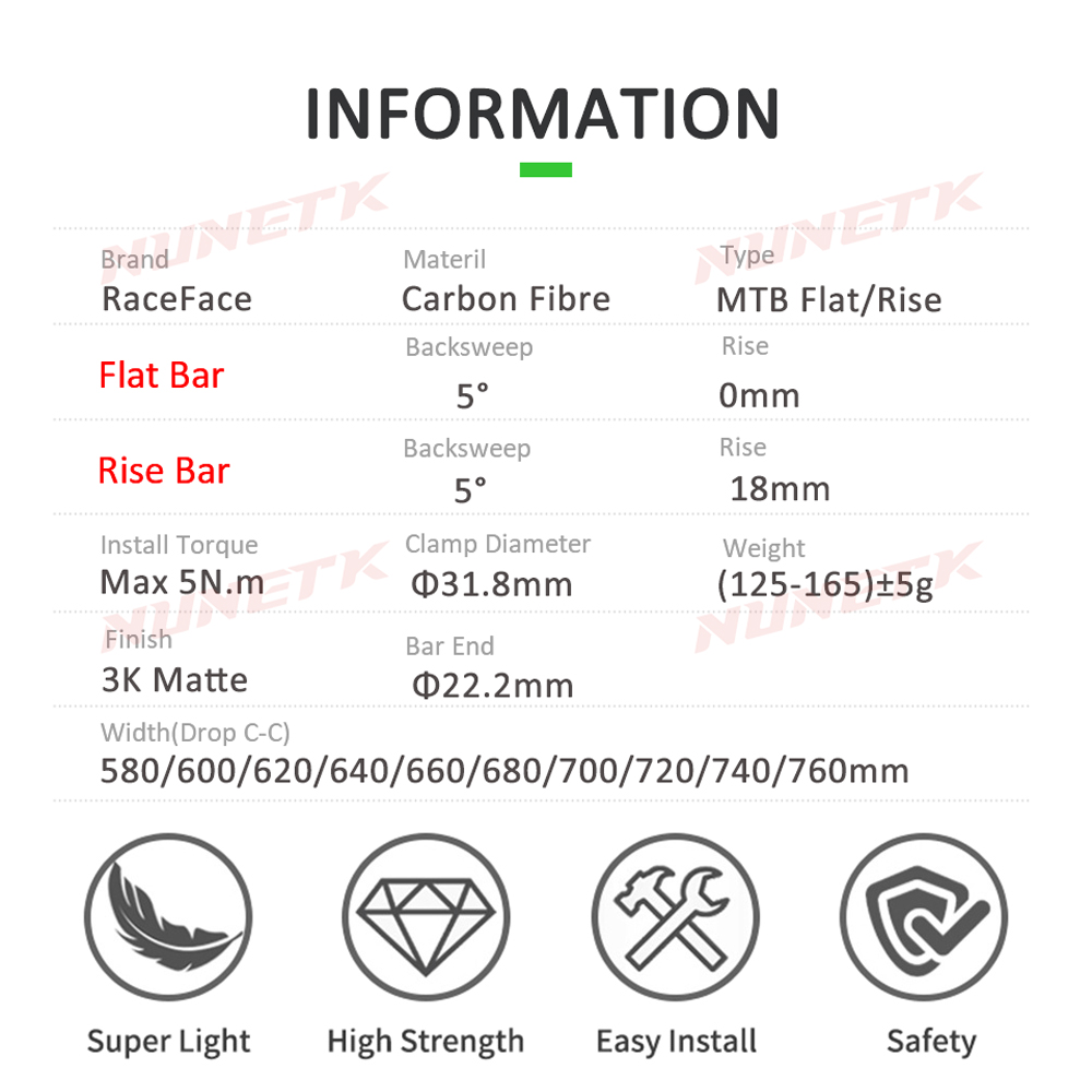 Race Face Next MTB Handlebar 3 - Mountain Biking Logo 评论和价格